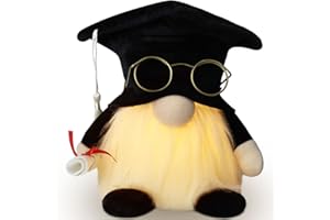 Gehydy Decorazione Accendere Gnomo La laurea Bagliore Fatto a Mano Decorazione Ornamento Tomte Gnome Casa di Peluche Vacanza Regali per La laurea