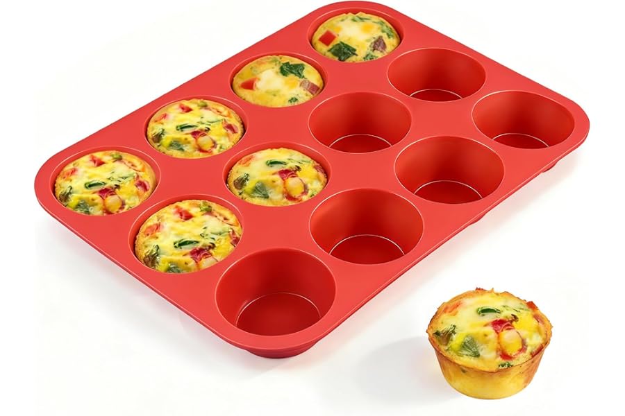 CAKETIME 12-Cup Silicone Muffin Pan