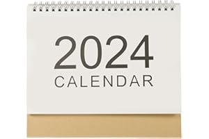 Amosfun Desktop Calendar 2024 Standing Flip Monthly Calendar Desk Calendar for Office and Home Use(Medium)