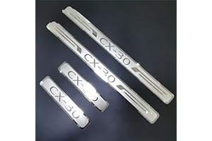 EAGLEG Auto Edelstahl Einstiegsleisten Für Maz-da CX-30 CX30 2019-2021 Tuning Zubehör 4 STÜCKE Auto Scuff Plate Türschwelle Sill Aufkleber,Silver