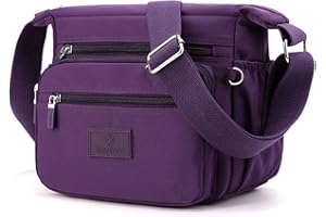 PORRASSO damska torba na ramię, torba na ramię, wiele kieszeni, nylonowa, torba na podróż, turystyka, do codziennego użytku