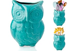 COMFIFY Ceramiczny uchwyt na przybory i organizer w niebieskim kolorze - idealny do przechowywania przyborów i jako dekoracja kuchenna - 12,7 x 17,8 x 10,2 cm.