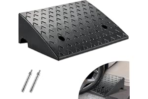 bimiti Rubber Kerb Ramp 15cm Height Heavy Duty Driveway Curb Ramp 6'' Inch Non-Slip Threshold Ramp for Car Truck Step Doorways Sidewalk Wheelchairs Bike Scooter Pavement Motorhome 47.5 x 40 x 15cm