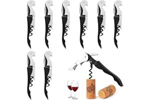 UNINGYI 8 Stück Kellnermesser, 3-in-1 Flaschenöffner, Korkenzieher Edelstahl, Weinöffner für Sommeliers, Kellner und Barkeeper, Bieröffner und Folienschneider Set