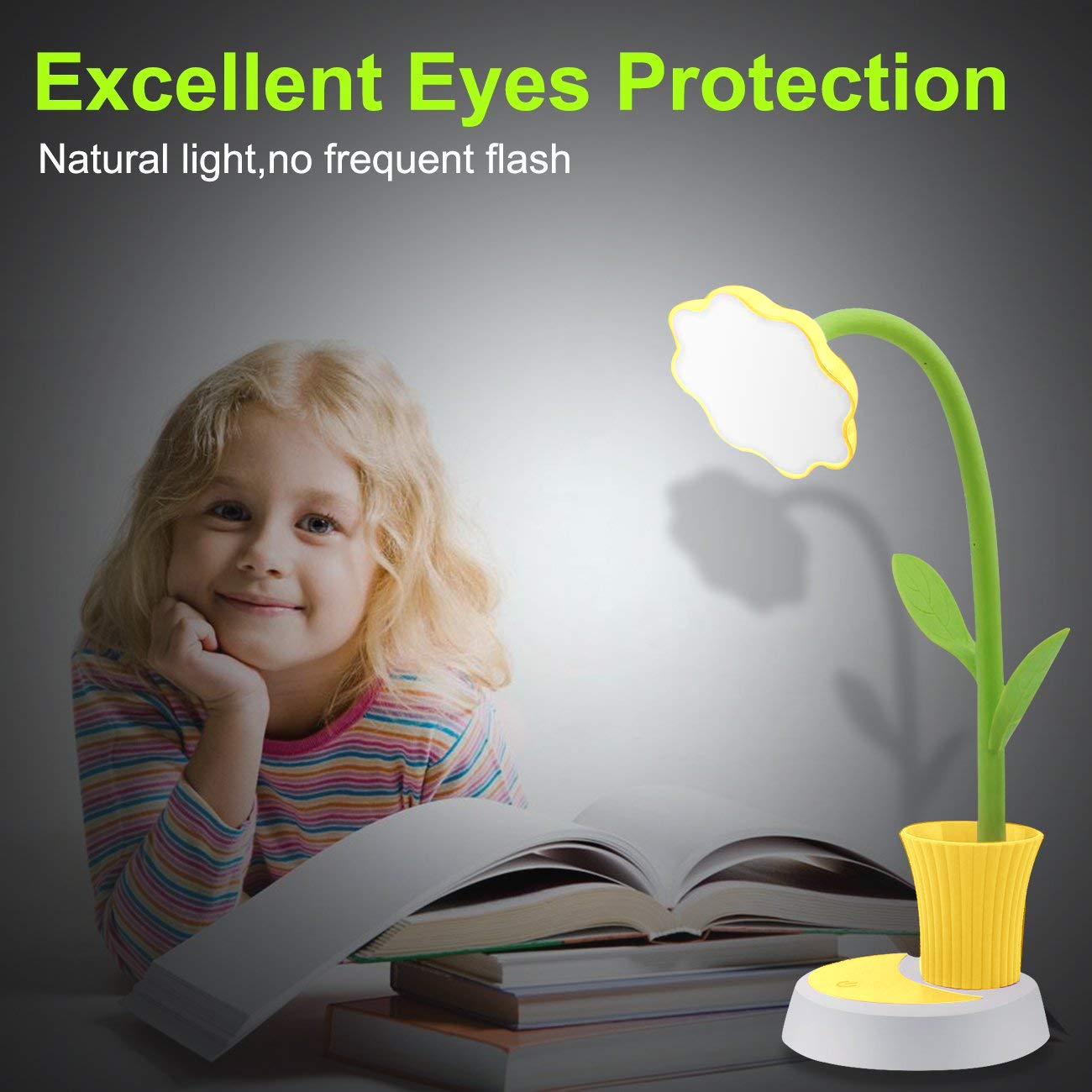 Led Lampada da Tavolo Lampade da Scrivania Comodino Luce da Lettura da Libro, Aiskki Portatile Luce da Lettura a LED… - immagine 3