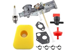 MCHNIC Carburateur 299437 297599 et Joint Filtre à essence Filtre à air pour Briggs & Stratton 130201 130202 130207 130212 130231 130232 130251 130252 130292 130297 131231 131232 135200 130200 Moteur