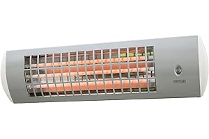 Heatlab 1.8kW Quartz Bulb Wall Mounted Patio Heater with Three Settings in White