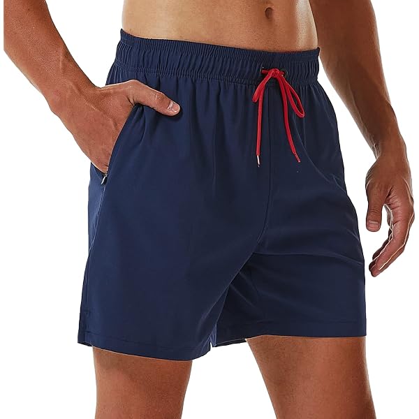 Maillot De Bain Homme SILKWORLD 18 Cm - Short De Plage Compression, Séchage Rapide, Poches Zippées