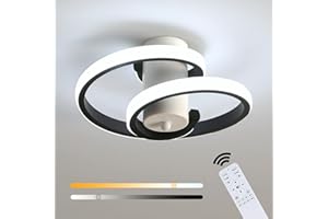 Toolight Plafonnier LED Dimmable 27W 3050LM, Luminaire Plafonnier avec Télécommande 3000K-6500K, Moderne Lampe de Plafond Acrylique pour Chambre Salle de Bain Salon Cuisine Couloir, 24cm