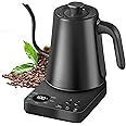 Gooseneck Electric Kettle Temperature Control, 1L Electric Tea Kettle with Auto Shut-off, Keep Warm for 1-24h, Dry Burning Protection, 1200W Rapid Heating,Stainless Steel Pour-Over Coffee Kettle