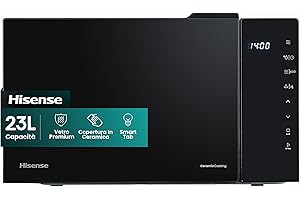 Hisense Microonde H23MOBS5H4, cavità 23L, apertura porta a sinistra, display LED touch, 8 funzioni, 800W