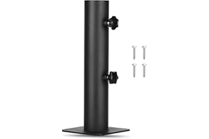 VANROUG Robuster quadratischer Sonnenschirmständer Sonnenschirmfuß aus Stahl mit verstellbarem Knauf, schirmfuß Garten,Decks, Terrasse, Vordach, Pavillon, Markise etc.