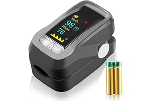 GAWENTINY Pulsoximeter, Oximeter zur Messung der Blutsauerstoffsättigung, Fingerpulsoximeter mit LED-Anzeige. Für Kinder, Erwachsene, ältere Menschen, Familien (Schwarz)