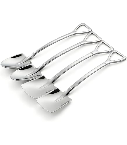 Set 4 Cucchiaini Da Caffè Con Motivo Gatto In Acciaio Inox 304 – Inclusa Pratica Borsa Portaposate Verde, Ideali Per Dessert, Tè, Gelato, Viaggi E Picnic - 3