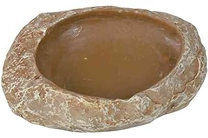 Trixie 76180 - Ciotola per Acqua e Cibo, Decorazione Simile alla Roccia della steppa, in Resina di Poliestere, Beige, 6 x 1.5 x 4.5 cm