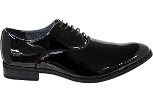 LICKY COLLEZIONI Eleganti Scarpe Uomo Nero Lucido Vernice Calzature Cerimonia Man's Shoes