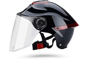 Galatée Kaski motocyklowe z otwartą twarzą dla dorosłych z wizjerem. Stylowy kask do rowerów, cruisers, quadów, skuterów, przejdź test kolizyjny, aby sprostać bezpieczeństwu na drodze