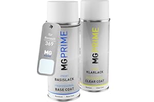 Peinture Voiture Bombes aérosols pour Renault 369 Blanc Glacier/Arktis-Weiss Basislack Klarlack Spraydose 400ml