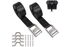 Creperture Cooler Spanngurte, 2 Stück 1,5 m Robuste Spanngurte mit Edelstahl Nockenschnalle Edelstahl Halterungsschrauben Zurr-Ratschengurte Set für Lastwagen, Anhänger, Gepäck