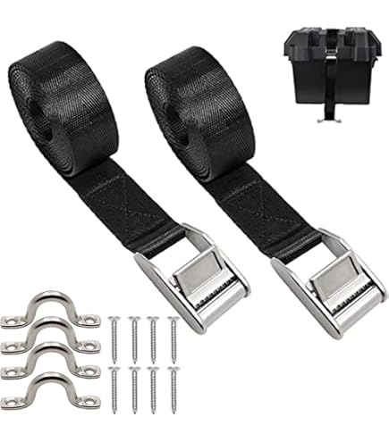 Lot 2 Sangles Arrimage à Cliquet 3m X 25mm - Boucle Alliage Zinc, Noir