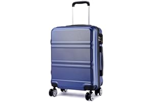 Kono Medium 24 Inch Luggage Lightweight ABS Hard Shell Trolley Travel Case with TSA Lock and 4 Wheels Fashion Suitcase 2 Year Warranty Durable (24", Navy)