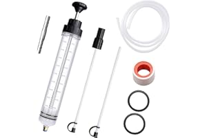 Scettar 500cc Pompa Manuale a Siringa,Pompa Aspira Olio Motore,Siringa Aspira Liquidi,con Tubo di Prolunga,Adatto per Liquido Freni e Liquido Trasmissione.