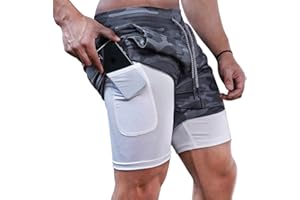 Superora Shorts d'Entraînement Sport Fitness Homme 2-in-1 Short Double Couche