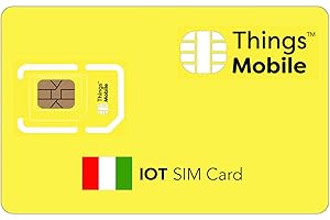 Tarjeta SIM IOT Italia - Things Mobile - con Cobertura Global y Red multioperador GSM/2G/3G/4G LTE, sin costes fijos, sin vencimiento y con tarifas competitivas, con 10 € de crédito Incluido