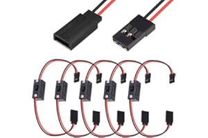 Xiatiaosann RC On Off Switch pour Futaba JR Style Récepteur d'alimentation 2 voies pour RC Voiture Camion Avion Crawlers Off-Road Buggies (Lot de 5)