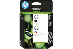HP N9J71AE 62 Cartucho de Tinta Original, 2 unidades, Tricolor/Negro, Estándar