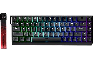 YUNZII x MADLIONS MAD68 HE Tastiera da gioco meccanica magnetica cablata a innesco rapido 60% Interruttori magnetici a effetto Hall ad azionamento regolabile, Keycaps RGB in PBT (nero)