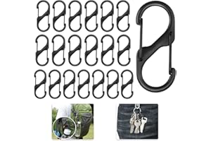 GOLRISEN 20 Piezas Mosquetones para Llaveros de 5 cm Mosquetón de Aleación de Zinc con Muelle Fuerte Mosquetón Rápido Doble en Forma de S para Amarrar Llaves Botellas de Agua Paraguas Mochilas Bolsas