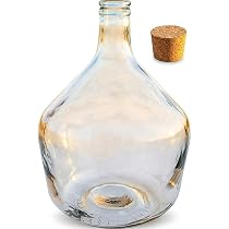 lilawelt24 Weinballon 20 L Glasballon mit Naturkorken – Gärballon aus Glas für Weinherstellung, Fermentation, Wasser, Saft, Öl und Likör Küche, Haushalt & Wohnen
