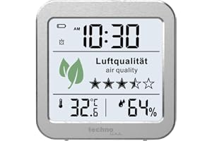 Technoline WL1020 luftkvalitetsmonitor för att övervaka luftkvaliteten, efterföljare till WL1005, temperaturdisplay, fuktighe