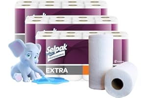 Selpak Kitchen Roll, 24 Kitchen Towels, 2400 Super Absorbent Sheets, 2Ply Paper Towels Kitchen Rolls Bulk Buy, Superior Performance for Your Cleaning Needs Kitchen Paper Hand Towels