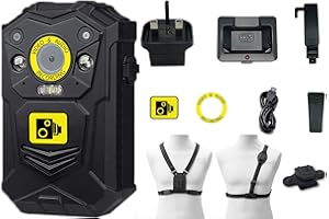 Brifield® BR1 Body Camera QHD 1512p 64GB Internal Memory Card, Night Vision | Body Cam, Body Worn Camera, Body Cameras | klick Fast Shoulder and Chest Harness