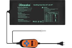 DBREAKS 30W Värmematta med termostat, inomhusväxthus värmematta 52x25 cm | värmemattor med styrenhet, IP67 vattentät växthus värmematta, värmematta för växter med termostat digital för fröplantor