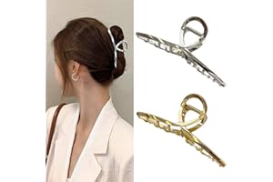YPKIA Pinzas De Pelo De Metal Clips Pelo Mujer Dorado Antideslizante Grandes De Garra Para Pelo Clip Hebillas De Pelo Horquilla De Cabello Para NiñAs Cabello Grueso y Fino