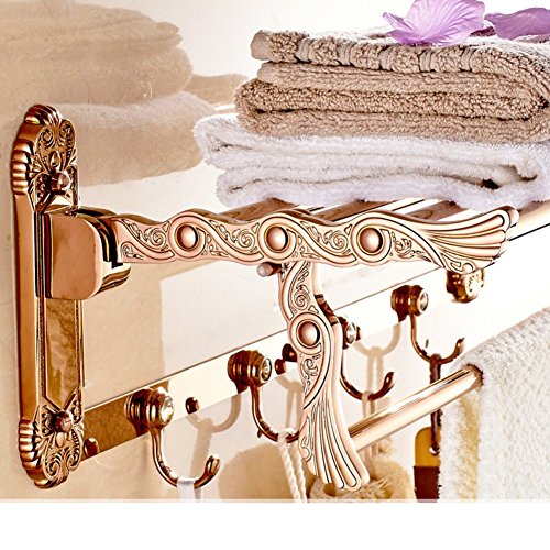 Preisvergleich Produktbild NBE Continental antiken Falten Badezimmer Handtuchhalter / voll Retro Kupfer Handtuchhalter / Zweipolige Badezimmer Regal-X