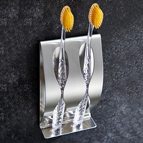Zahnbürstenhalter ICOCO Selbstklebende Zahnpasta mit Zahnbürstenhalter Edelstahl - 3