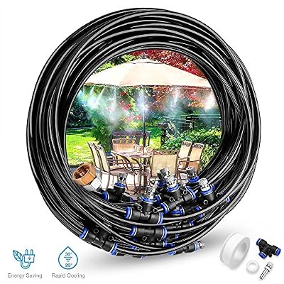 Gesentur® Irrigation pour Jardin - 8 Mètres Système d'arrosage avec 9 Pcs Buses Pour Irrigation Arrosage Brumisation Jardin Serre Misting Nozzle - Noir
