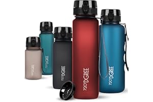 720°DGREE Gourde, Bouteille d’Eau “uberBottle“ +Tamis-Fruits – 350ml, 500ml, 650ml, 1l, 1,5l, 2l - Sans BPA, Étanche, Anti-Fuite, Réutilisable, Légère - Idéal pour École, Sport, Fitness, Gym, Travail