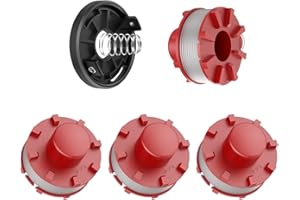 Maxmerit 3405096 Bobina Ricambio Φ2 mm x 8 m Bobine Filo Decespugliatore per Einhell GE-CT 36/30 LI E SOLO, AGILLO 36/255 BL, AGILLO 18/200 Filo per Tagliabordi(4 Bobine+1 Copertura+1 Molla)