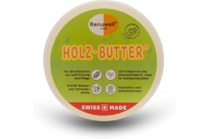 ‎RENUWELL Renuwell Holz-Butter, 100 ml – Intensiv-Pflege Wachs für alle Holzarten, Möbelpflege 100% natürliche Inhaltsstoffe, hochwertiger Holzbalsam