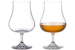 DIAMANTE Paire de Verres à Rhum| Verres à vin de Porto | Verres à xérès | Verre à Whisky - Collection Auris, Cristal - Coffret Cadeau avec 2 Verres à Whisky spécial Rhum