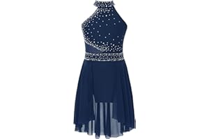 dPois Enfant Fille Académique Justaucorps Danse Classique Robe De Patinage Artistique Robe Danse Lyrique Latine Tenue Danses Contemporaine Gymnastique 5-16 Ans