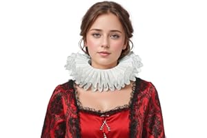 BPURB Renaissance Elisabethan Ruff Collar Neck Ruffle Collar Clown Collars