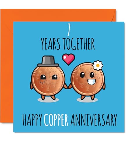 Son and Daughter in Law 7th Anniversary Card - to A Wonderful Son & Daughter in Law - 7 Years Together - Iconic - Choose Standard or Large