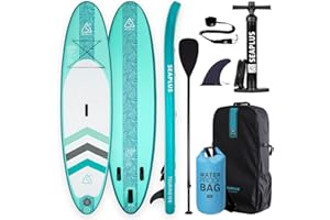 SEAPLUS Tabla de Paddle Surf Hinchable Sup Inflatable Stand up Paddle Board con Dry Bag CL-G 10’6”*32”*6” con Inflador/Remo de Aluminio/Mochila/Leash/Fin, Carga hasta 130 Kg