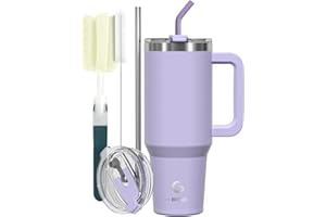 BIGRD Gourde Isotherme 1.2L (1180ml) Acier Inoxydable 304 avec Paille - Double Isolation Vide, 100% Étanche, Sans BPA - Pour Sport, Randonnée, Bureau, Voyage, Voiture,Pourpre